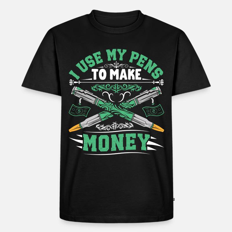 Pen Turning Kit - Männer Premium Bio T-Shirt - Schwarz