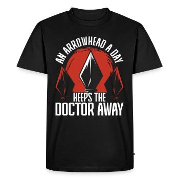 Arrowheads Chasseur de pointes de flèches - T-shirt Premium bio Homme - noir - Devant - Nico (187cm)