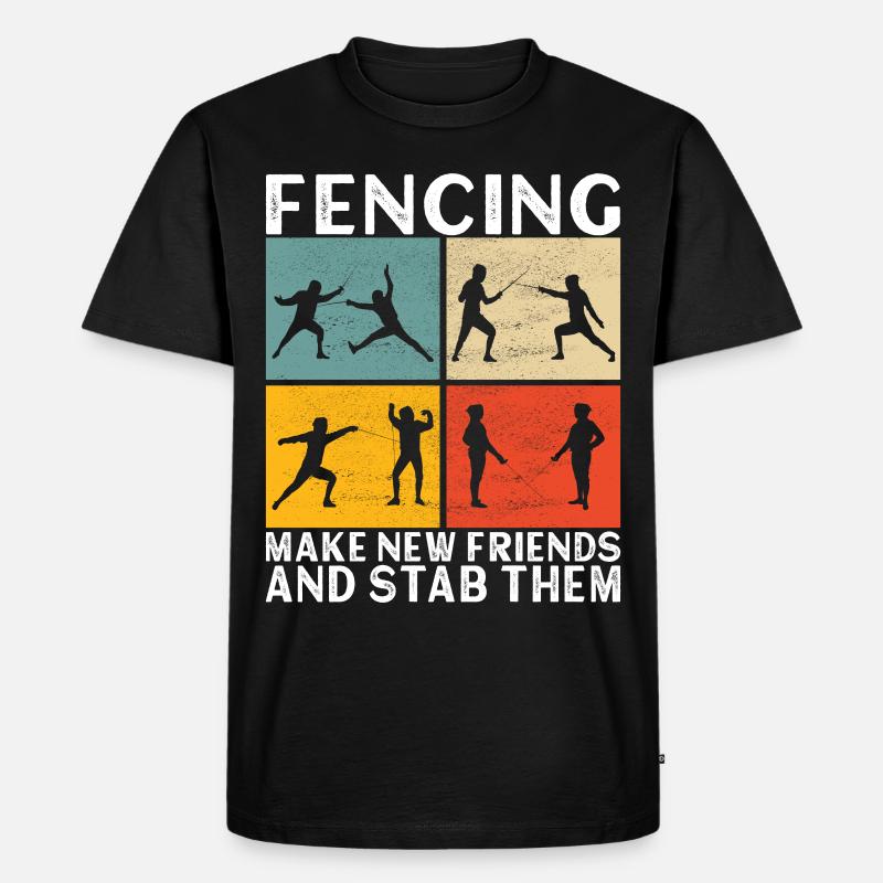Fechten Fechtsport - Männer Premium Bio T-Shirt - Schwarz