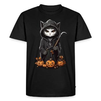 Cat Magic on Halloween Pet Charm - Men's Premium Organic T-Shirt - black - Front - Nico (187cm)