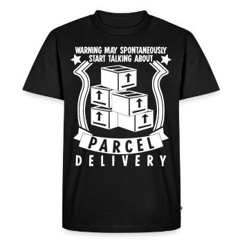 Transporteur de colis, facteur, livreur de colis - T-shirt Premium bio Homme - noir - Devant - Nico (187cm)