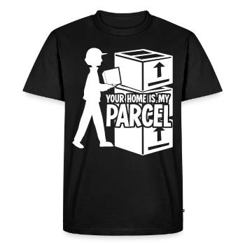 Livreur de colis Transporteur de colis Livreur postal - T-shirt Premium bio Homme - noir - Devant - Nico (187cm)