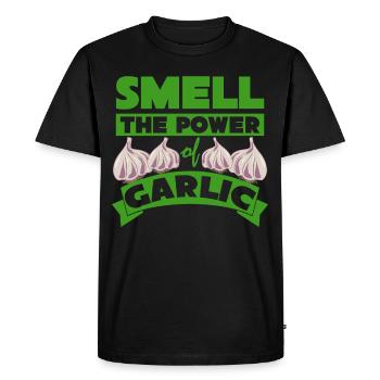 The Smell of Garlic - Men's Premium Organic T-Shirt - black - Front - Nico (187cm)