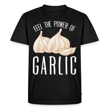 Garlic - Men's Premium Organic T-Shirt - black - Front - Nico (187cm)