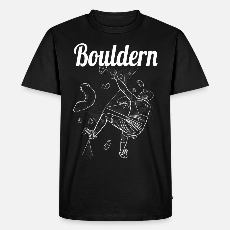 Bouldern Boulder Klettern Boulderer Bouldering - Männer Premium Bio T-Shirt - Schwarz