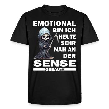 Emotional bin ich heute sehr nah an der Sensen - Männer Premium Bio T-Shirt - Schwarz - Vorne - Nico (187cm)