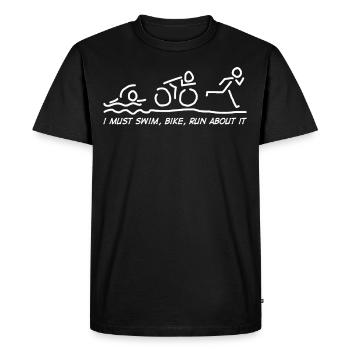 Triathlètes Triathlete Triathlon - T-shirt Premium bio Homme - noir - Devant - Nico (187cm)