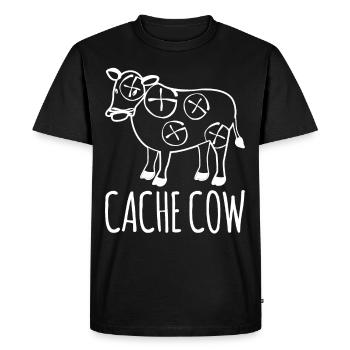 Geocacher Cache Vache Chasse au trésor Geocache - T-shirt Premium bio Homme - noir - Devant - Nico (187cm)