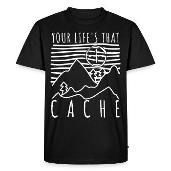 Geocacher Treasure Hunt Geocache - Men's Premium Organic T-Shirt - black - Front - Nico (187cm)