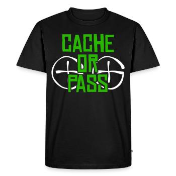 Geocacher Treasure Hunt Joke Geocache - Men's Premium Organic T-Shirt - black - Front - Nico (187cm)