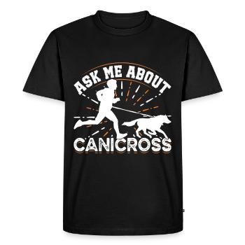 Dog running Canicross Design - Men's Premium Organic T-Shirt - black - Front - Nico (187cm)