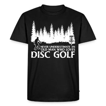 Disc golf player Disc golf Frisbee - Men's Premium Organic T-Shirt - black - Front - Nico (187cm)