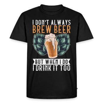 Brassage de bière Brassage de bière - T-shirt Premium bio Homme - noir - Devant - Nico (187cm)