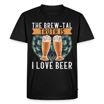 Brassage de bière Brassage de bière - T-shirt Premium bio Homme - noir - Devant - Nico (187cm)