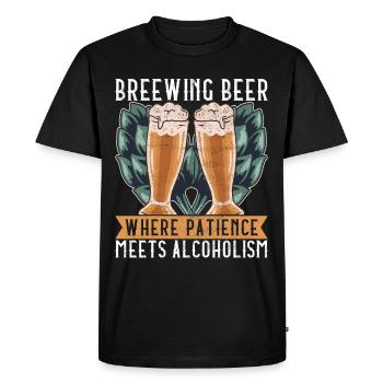 Brassage de bière Brassage de bière - T-shirt Premium bio Homme - noir - Devant - Nico (187cm)