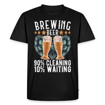 Brassage de bière Brassage de bière - T-shirt Premium bio Homme - noir - Devant - Nico (187cm)
