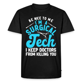 Assistant technique chirurgical - T-shirt Premium bio Homme - noir - Devant - Nico (187cm)