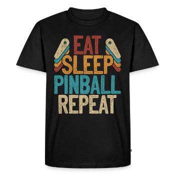 Joueur de flipper Manger dormir Pinball Répéter - T-shirt Premium bio Homme - noir - Devant - Nico (187cm)