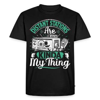 HAM Radio Amateur Radio Radio Amateur Retro - Men's Premium Organic T-Shirt - black - Front - Nico (187cm)