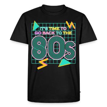 Fête des années 80 Discothèque des années 1980 - T-shirt Premium bio Homme - noir - Devant - Nico (187cm)
