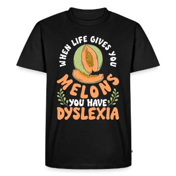 Dyslexia dyslexic - Men's Premium Organic T-Shirt - black - Front - Nico (187cm)