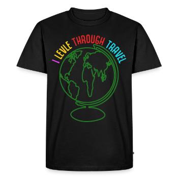 Voyage Voyage Avion Voyage Vacances Excursion - T-shirt Premium bio Homme - noir - Devant - Nico (187cm)