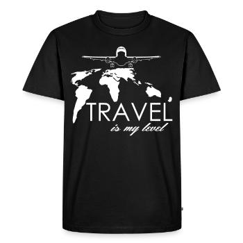 Voyage Voyage Vacances Tour du Monde - T-shirt Premium bio Homme - noir - Devant - Nico (187cm)