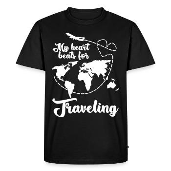Voyage Excursion Voyage Aérien Vacances - T-shirt Premium bio Homme - noir - Devant - Nico (187cm)