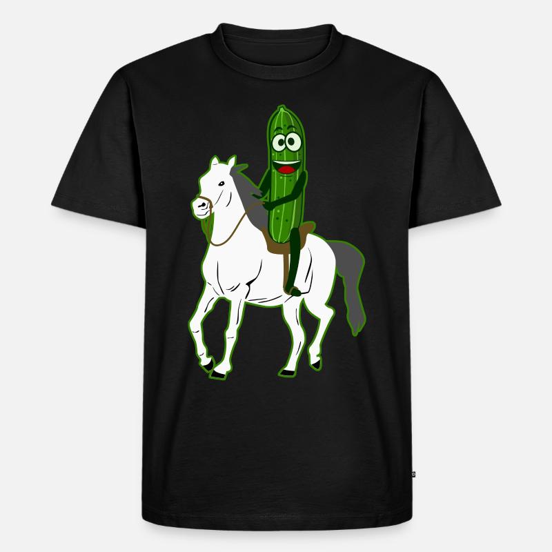 Concombre Équitation Cavalier Cavalier Concombres - T-shirt Premium bio Homme - noir