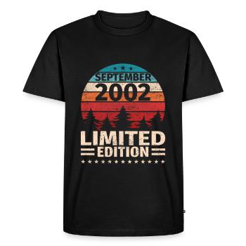 21st Birthday September Vintage 2002 Vintage - Men's Premium Organic T-Shirt - black - Front - Nico (187cm)