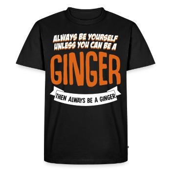 Cheveux roux roux - T-shirt Premium bio Homme - noir - Devant - Nico (187cm)