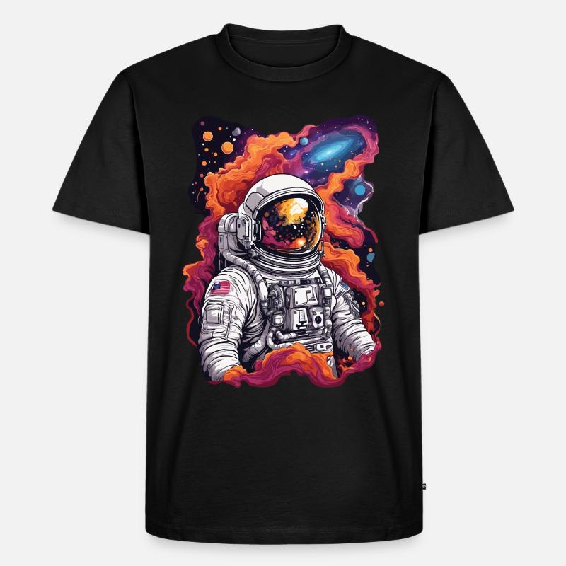 Kosmische Entdeckung Astronaut im Weltall - Männer Premium Bio T-Shirt - Schwarz