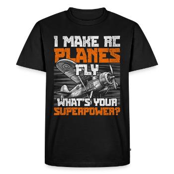 Model Airplane Model Airplane I Make Planes - Men's Premium Organic T-Shirt - black - Front - Nico (187cm)