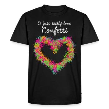 Confetti Heart Carnival Carnival - Men's Premium Organic T-Shirt - black - Front - Nico (187cm)