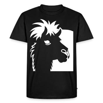Drôle de lama Silhouette Cheeky Fun Lamas - T-shirt Premium bio Homme - noir - Devant - Nico (187cm)