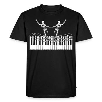 Squelette Squelettes Piano Danse - T-shirt Premium bio Homme - noir - Devant - Nico (187cm)