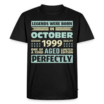 24th Birthday October Vintage 1999 Vintage - Men's Premium Organic T-Shirt - black - Front - Nico (187cm)
