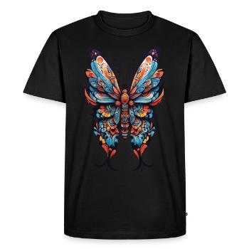 Mandala Magic Spiritual Butterfly - Men's Premium Organic T-Shirt - black - Front - Nico (187cm)