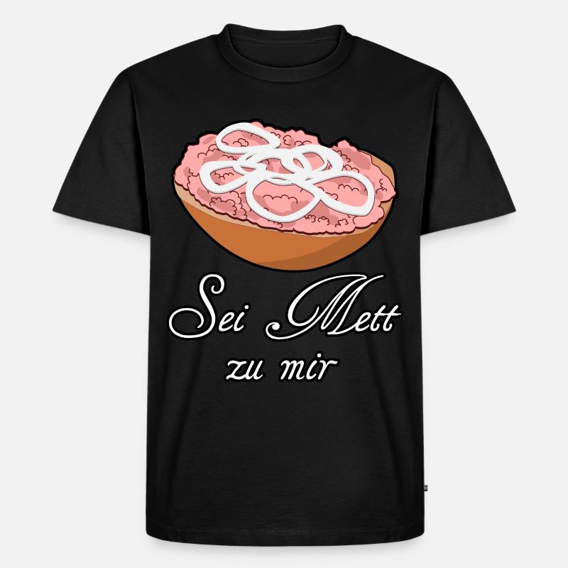 Mettbrötchen Hackfleisch Mett Hack - Männer Premium Bio T-Shirt - Schwarz