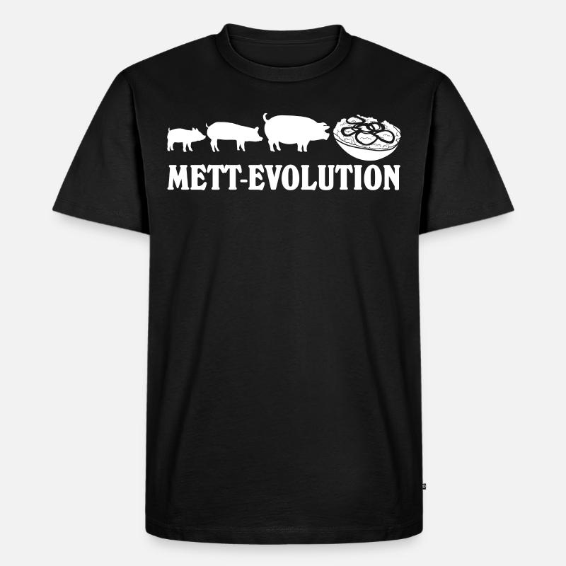 Mettbrötchen Hackfleisch Mett - Männer Premium Bio T-Shirt - Schwarz