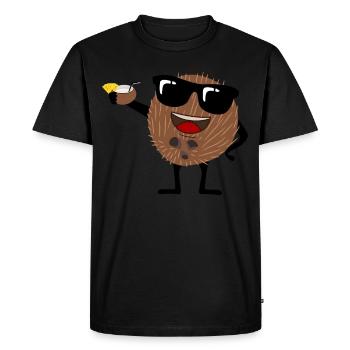 Noix de avec lunettes de soleil Noix de - T-shirt Premium bio Homme - noir - Devant - Nico (187cm)