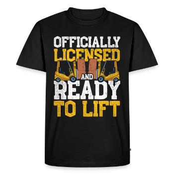 Forklift driver - Men's Premium Organic T-Shirt - black - Front - Nico (187cm)