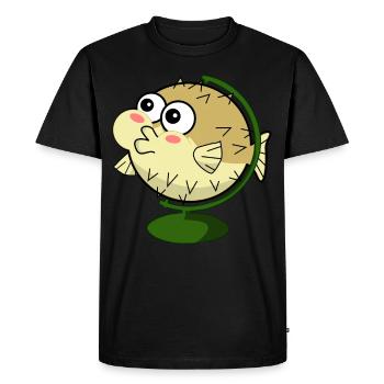 Drôle de poisson-globe - T-shirt Premium bio Homme - noir - Devant - Nico (187cm)