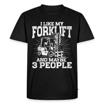 Forklift driver Forklift driver - Men's Premium Organic T-Shirt - black - Front - Nico (187cm)