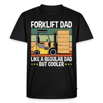 Forklift driver and father - Men's Premium Organic T-Shirt - black - Front - Nico (187cm)