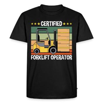 Certified Forklift Operator - Men's Premium Organic T-Shirt - black - Front - Nico (187cm)