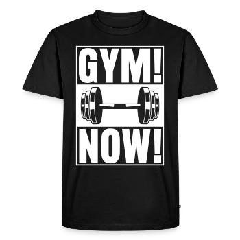 Fitness Gym Bodybuilder Strongman - T-shirt Premium bio Homme - noir - Devant - Nico (187cm)