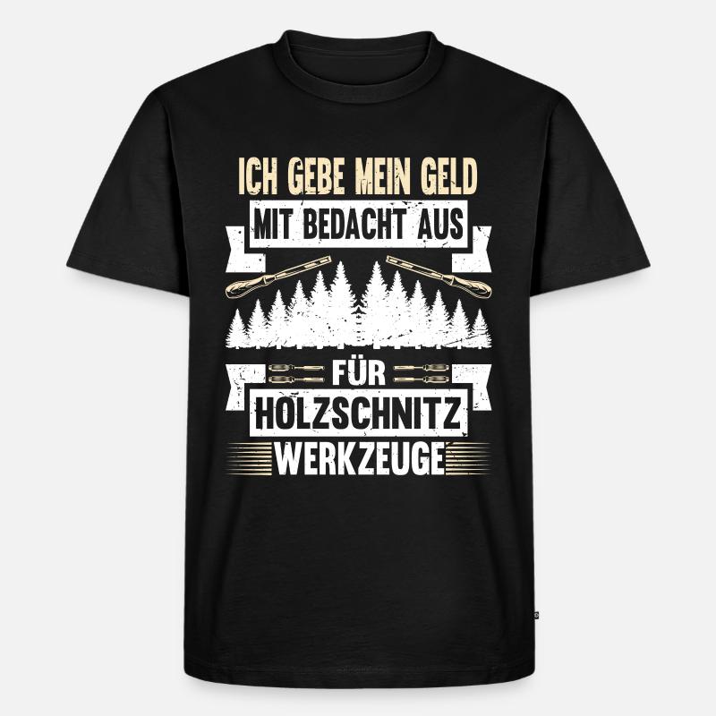 Holzschnitzer Holzschnitzerei - Männer Premium Bio T-Shirt - Schwarz