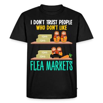 Flea market, flea market, flea markets - Men's Premium Organic T-Shirt - black - Front - Nico (187cm)