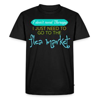 Flea Market Flea Markets Joke Flea Market - Men's Premium Organic T-Shirt - black - Front - Nico (187cm)